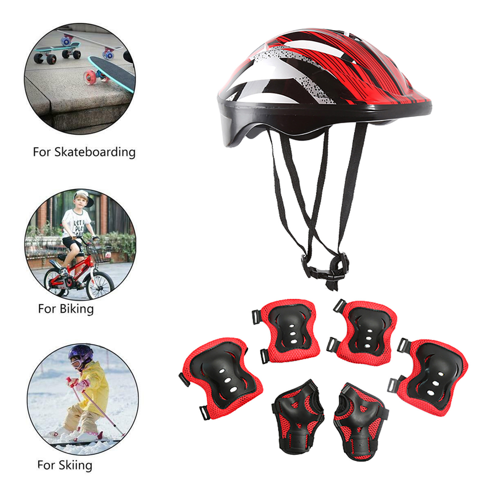7Pcs/Set Roller Skating Kids S - Scooter Helmet Set recension och pris