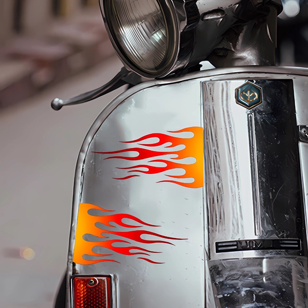 Flame Motorcycle Stickers Wate - Scooter Helmet Set recension och pris