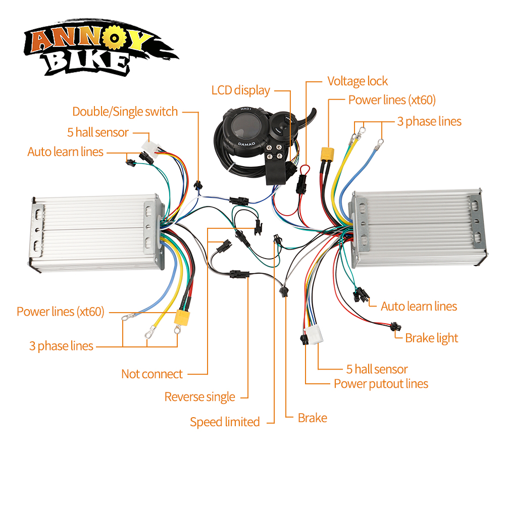 48v 60v 72v Daul Drive Control - 72V 45A Dual Controller recension och pris